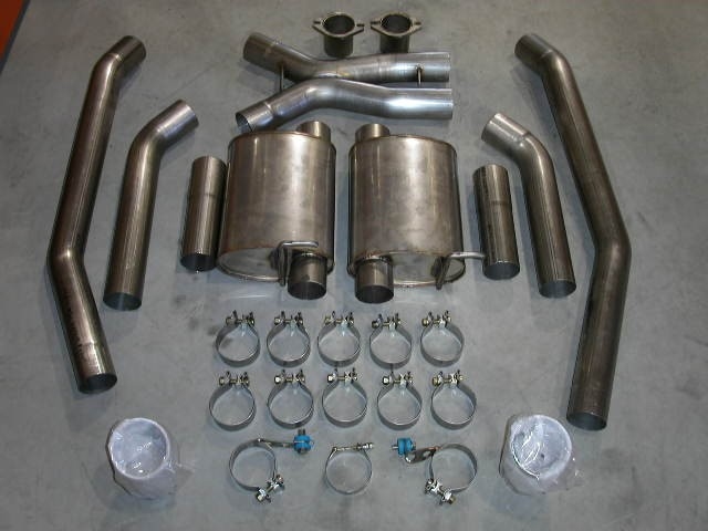 Stainless Works Turbo Chambered Exhaust & X-Pipe w/ Catalytic Converters, Factory Connect, 3" (2004-2007 CTS-V)