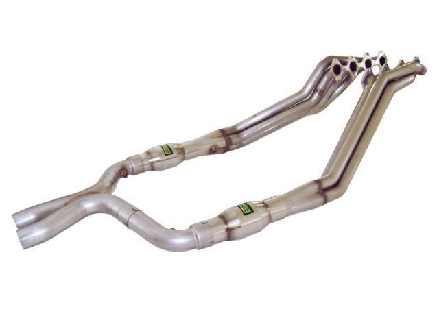 Stainless Works Long Tube Headers & Lead-Pipes w/ Catalytic Converters, Factory Connect, 1-3/4" x 3" (2005-2010 Mustang GT) - Click Image to Close