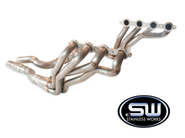 Stainless Works Long Tube Headers & Lead-Pipes w/ Catalytic Converters, Performance Connect, 1-3/4" x 3" (2006-2009 Trailblazer SS) - Click Image to Close