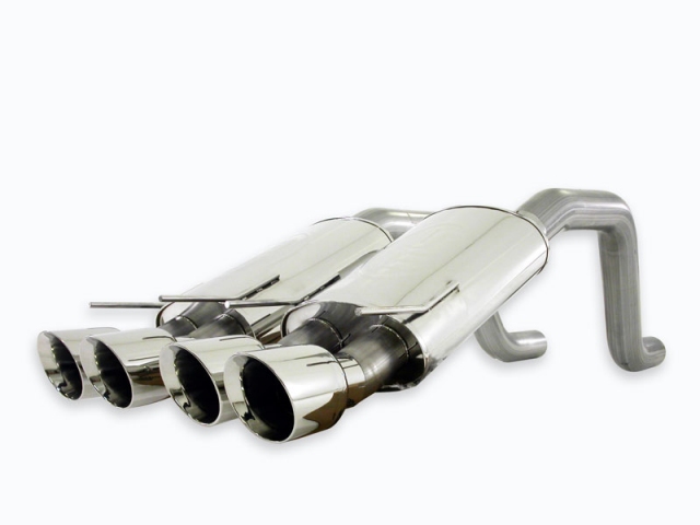 Stainless Works Turbo Chambered Exhaust w/ Quad Double Wall Tips, Factory Connect, 3" (2006-2013 Corvette Z06) - Click Image to Close