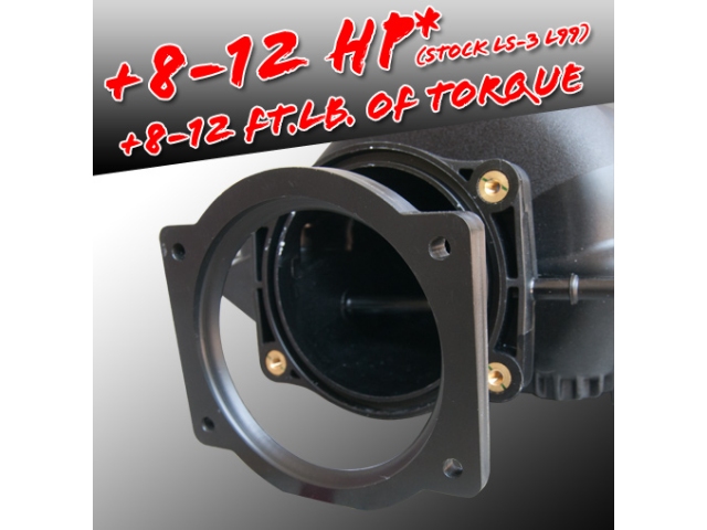 VaraRam "Power Wedge" Throttle Body Spacer, 90mm (GM 6.2L L99 & LS3) - Click Image to Close