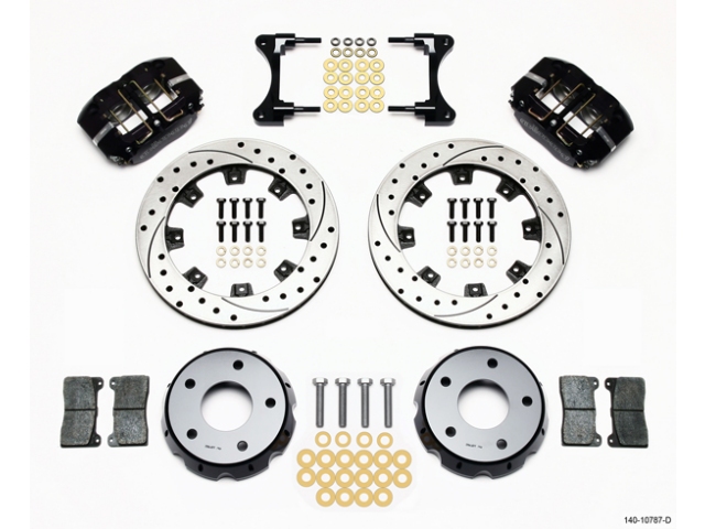 wilwood Dynapro Radial Front Drag Brake Kit, Drilled & Slotted, Black Anodize (1998-2002 Camaro & Firebird) - Click Image to Close