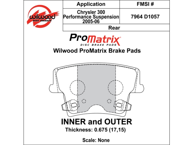 wilwood ProMatrix Brake Pads, Front & Rear [D1057]