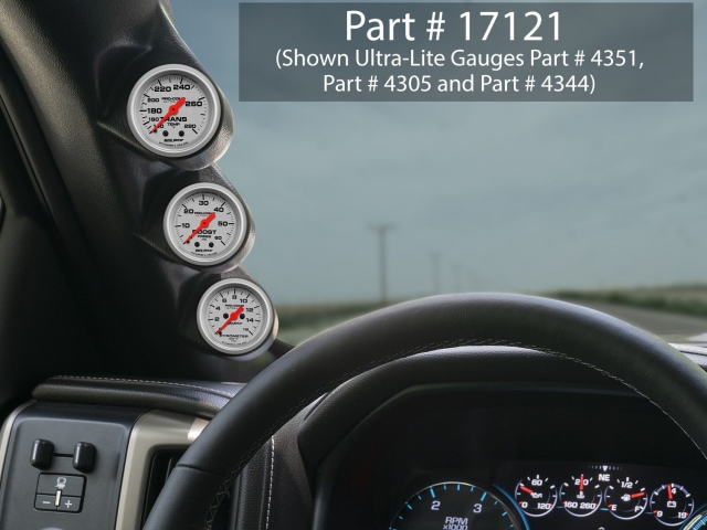 Auto Meter GAUGE WORKS A-Pillar [2-1/16" | TRIPLE] (2014-2020 Chevrolet Silverado & GMC Sierra 1500) - Image 2